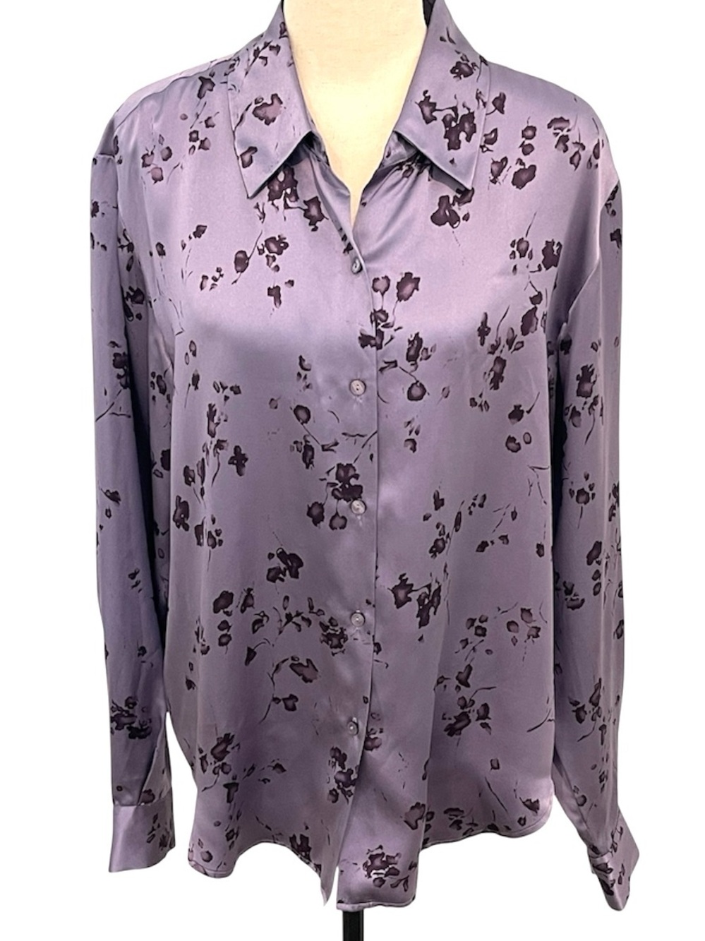 Style & Co Collection | Vintage Floral Long Sleeve Silk Button-Up Blouse Sz 12